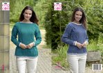 King Cole 5297 Knitting Pattern Womens Cable Sweaters in King Cole Big Value Aran