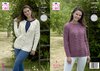 King Cole 5299 Knitting Pattern Womens Sweater and Cardigan in King Cole Big Value Aran