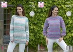 King Cole 5302 Knitting Pattern Womens Tunic and Sweater in King Cole Cotswold Chunky