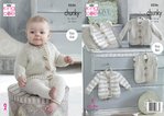 King Cole 5236 Knitting Pattern Baby Striped & Plain Cardigans Waistcoats in Big Value Baby Chunky