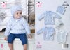 King Cole 5331 Knitting Pattern Baby Sweaters Gilet Hat in Cherished and Cherish Dash DK