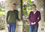 King Cole 5364 Knitting Pattern Womens Cardigan and Sweater in King Cole Majestic DK