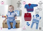 King Cole 5353 Knitting Pattern Baby Sweater Polo Shirt and Tank Top in King Cole Comfort DK