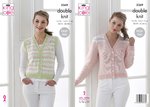 King Cole 5369 Knitting Pattern Womens Cardigan and Waistcoat in King Cole Cottonsoft DK