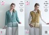 King Cole 5380 Knitting Pattern Womens Chevron Cardigan and Waistcoat in King Cole Bamboo DK
