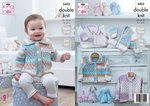 King Cole 5453 Knitting Pattern Baby Easy Lace Raglan Cardigans in Cottonsoft Baby Crush DK
