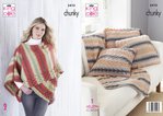 King Cole 5410 Knitting Pattern Wrap Throw Cushion Cover in King Cole Riot Chunky