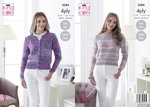 King Cole 5384 Knitting Pattern Womens Easy Knit Cardigan and Sweater in King Cole Drifter 4 Ply