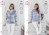 King Cole 5383 Knitting Pattern Womens Raglan Cardigan and Sweater in King Cole Drifter 4 Ply