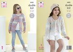 King Cole 5422 Knitting Pattern Girls Easy Lace Cardigans in King Cole Beaches DK