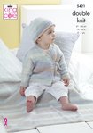 King Cole 5421 Knitting Pattern Baby Childrens Cardigan Hat and Blanket in King Cole Beaches DK