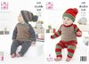 King Cole 5429 Knitting Pattern Baby Set Hats Sweaters Trousers in King Cole Cherished DK