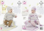 King Cole 5391 Knitting Pattern Cardigan Sweater Hats Blanket in Drifter For Baby DK