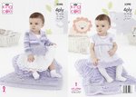 King Cole 5390 Knitting Pattern Baby Cardigan Pinafore and Blanket in King Cole Big Value Baby 4 Ply