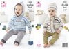 King Cole 5434 Knitting Pattern Sweater Jacket and Hat in Candystripe DK and Big Value Baby DK