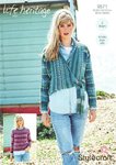 Stylecraft 9571 Knitting Pattern Womens Jumper and Tie Front Jacket in Life Heritage Aran