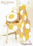 Stylecraft 9614 Crochet Pattern Honeycomb Blanket and Cushion in Stylecraft Bellissima DK