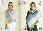 King Cole 5507 Knitting Pattern Womens Ponchos and Snood in King Cole Curiosity DK