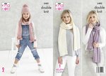 King Cole 5482 Knitting Pattern Childs Hat and Scarf and Womens Shawls in Subtle Drifter DK