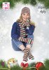 King Cole 5545 Knitting Pattern Hat Scarf Fingerless Gloves and Socks in Zig Zag 4 Ply