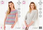 King Cole 5504 Crochet Pattern Womens Top and Cardigan in King Cole Cotton Top DK