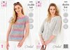 King Cole 5504 Crochet Pattern Womens Top and Cardigan in King Cole Cotton Top DK