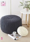 King Cole 5536 Knitting Pattern Poufs and Cushions in King Cole Big Value Big