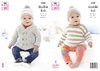 King Cole 5488 Knitting Pattern Baby / Child Jacket Sweater and Hats in King Cole Cotton Top DK