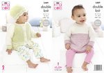 King Cole 5489 Knitting Pattern Baby / Child Top Cardigan and Hat in King Cole Cotton Top DK