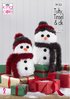 King Cole 9133 Knitting Pattern Christmas Snowman Decorations in Tufty Tinsel Chunky and Dollymix DK