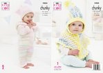 King Cole 5466 Knitting Pattern Baby Onesie Hat Poncho in King Cole Comfort Cheeky Chunky