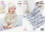 King Cole 5465 Knitting Pattern Baby Onesie Hat Blanket in King Cole Comfort Cheeky Chunky