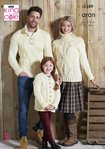 King Cole 5589 Knitting Pattern Family Sweaters and Cardigan in King Cole Fashion Aran