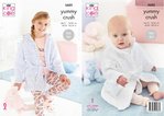 King Cole 5602 Knitting Pattern Baby and Girls Easy Knit Dressing Gowns in King Cole Yummy Crush