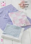 King Cole 5604 Knitting Patterns Blankets in King Cole Yummy Crush