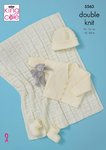 King Cole 5563 Knitting Pattern Baby Cardigan Hat Bootees and Blanket in Big Value Baby DK