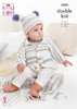 King Cole 5593 Knitting Pattern Baby and Childrens Cardigan Hat and Blanket in Stripe DK