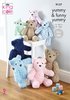 King Cole 9137 Knitting Pattern Easy Knit Toy Teddies Bears in King Cole Funny Yummy and Yummy