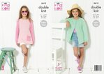 King Cole 5612 Knitting Pattern Girls Cardigan and Sweater in King Cole Paradise Beaches DK