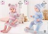 King Cole 5631 Knitting Pattern Baby Onesie, Dress and Hats in King Cole Beaches DK