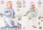King Cole 5632 Knitting Pattern Top Hoodie Hat Blanket in Cottonsoft and Cottonsoft Baby Crush DK