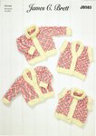 James C Brett JB583 Knitting Pattern Baby Cardigans and Waistcoats in James C Brett Flutterby