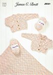 James C Brett JB581 Knitting Pattern Baby Cardigans and Blanket in James C Brett Flutterby