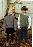 James C Brett JB577 Knitting Pattern Childrens Sweater and Slipover in James C Brett Rustic Aran