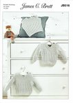 James C. Brett JB516 Knitting Pattern Baby Sweaters and Slipover in James C Brett Baby DK