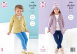 King Cole 5586 Knitting Pattern Child Raglan Cardigans and Hat in King Cole Cherished DK