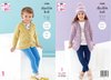 King Cole 5586 Knitting Pattern Child Raglan Cardigans and Hat in King Cole Cherished DK