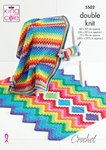 King Cole 5502 Crochet Pattern Rainbow Baby Blankets and Sausage Dog Toy in Big Value DK
