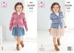 King Cole 5607 Knitting Pattern Childrens Long and Short Sleeve Cardigans in Island Beaches DK