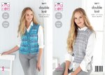 King Cole 5611 Knitting Pattern Womens Easy Lace Waistcoat and Slipover in Island Beaches DK